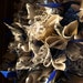 20" Blue, Cream and Gold Shabby Chic Wreath