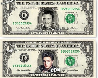 ELVIS PRESLEY - Real Dollar Bill Cash Money Collectible Memorabilia Celebrity Novelty Bank Note