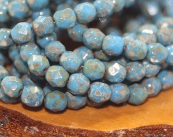 6mm Czech Firepolish 25 Beads