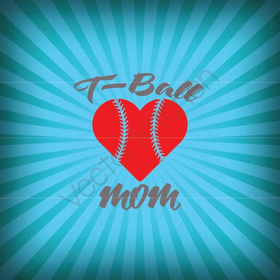 T-Ball Mom Heart Cutting Template SVG EPS Cricut Silhouette