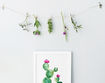 Cactus Wall Art cactus flower poster | etsy Cactus Wall Art cactus flower poster | etsy