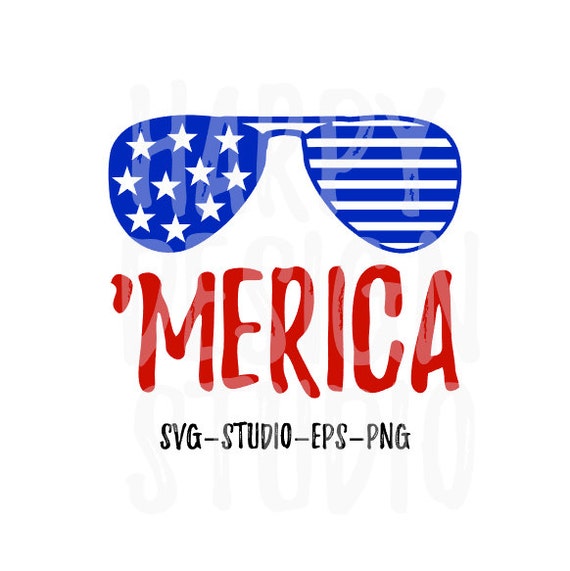Merica SVG Fourth Of July SVG Patriotic SVG Sunglasses Svg