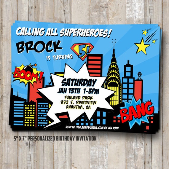 Personalized Superhero Birthday Invitations 5