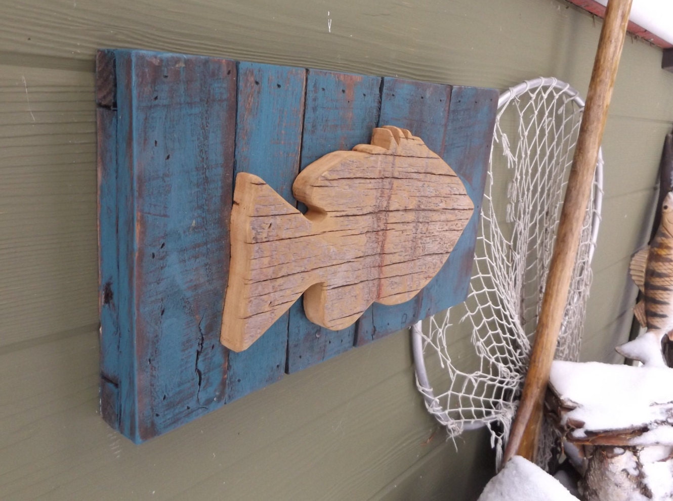 Wood Fish. Lake Art. Rustic Fish Decor. Fish Decor. Fishing