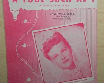 Vintage Sheet Music 'A Fool Such as I'