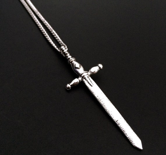 Silver Sword Necklace Sword Pendant Witchy Jewelry Gothic