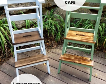 Little Chef Stool TOP, Kitchen Helper, Kid Step Stool, Toddler Step Stool, Modern Step Stool, Rustic Step Stool