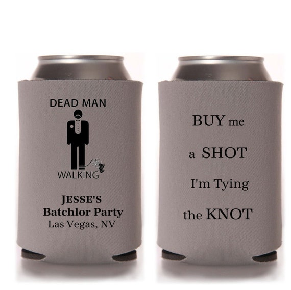 Wedding Can Coolers Bachelor Beer Can by WeddingsandReunions