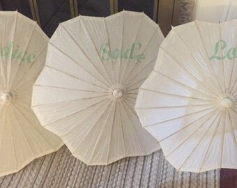 Bridesmaid Wedding 32" White Paper Parasol Umbrella
