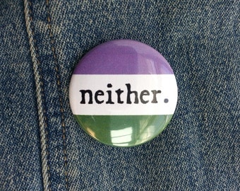 Button - Neither Gender Genderqueer Flag