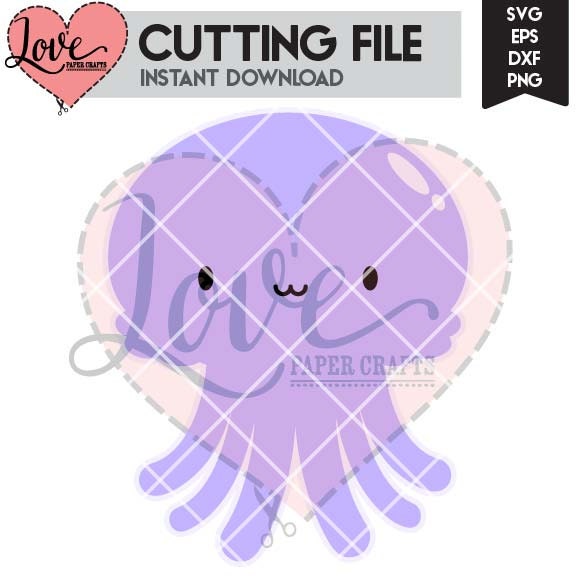 Download Jellyfish SVG Cut File Cute Jellyfish Clip Art Purple