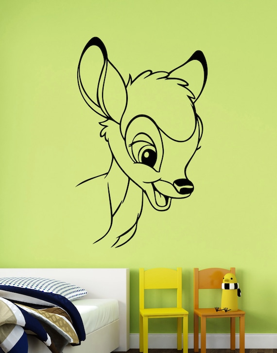 Bambi Wall Decal Removable Vinyl Sticker Cartoon Deer Art
