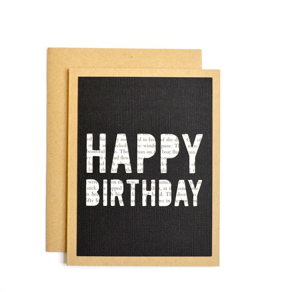 Items similar to Bookworm for Her, Literary Happy Birthday Card ...