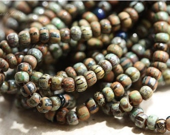 FOREST MIX No. 2 .. Premium Picasso Czech Glass Seed Beads Size 6/0 (4619-st)