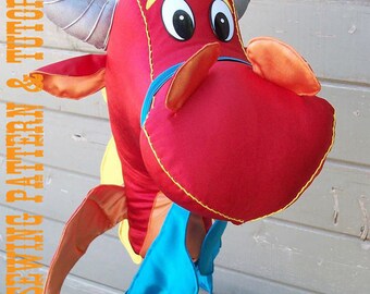 Dragon Ride on Toy Stick Horse Hobby Horse Sewing Pattern and Tutorial Plush Dragon Toy