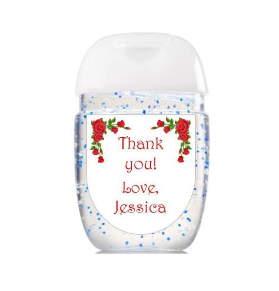 Hand sanitizer labels Bath & Body Works new design Red Rose by