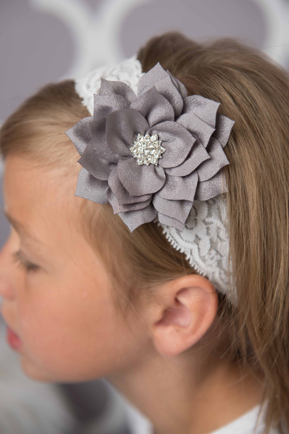 gray flower newborn toddler baby children headband hair grey flower headband ivory elastic headband baby headband gray flower newborn toddler baby children headband hair grey flower headband ivory elastic headband baby headband