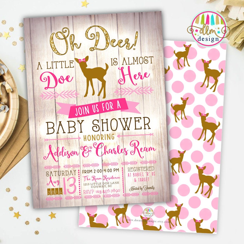 Oh Deer Baby Shower Printable Invite Deer Baby Shower