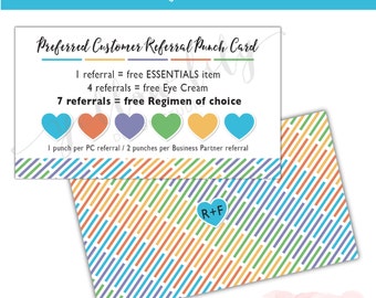 Rodan and Fields Preferred Customer Punch Card - Instant Download / Business Card / Preferred Customer Referral Card / Rodan + Fields