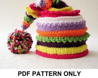 Knitting Pattern - Stocking Hat Pattern - the LUCY Hat (Newborn, Baby, Toddler, Child & Adult sizes incl'd)