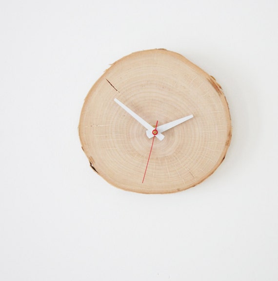 sale natural white birch forest wood clock by urbanplusforest