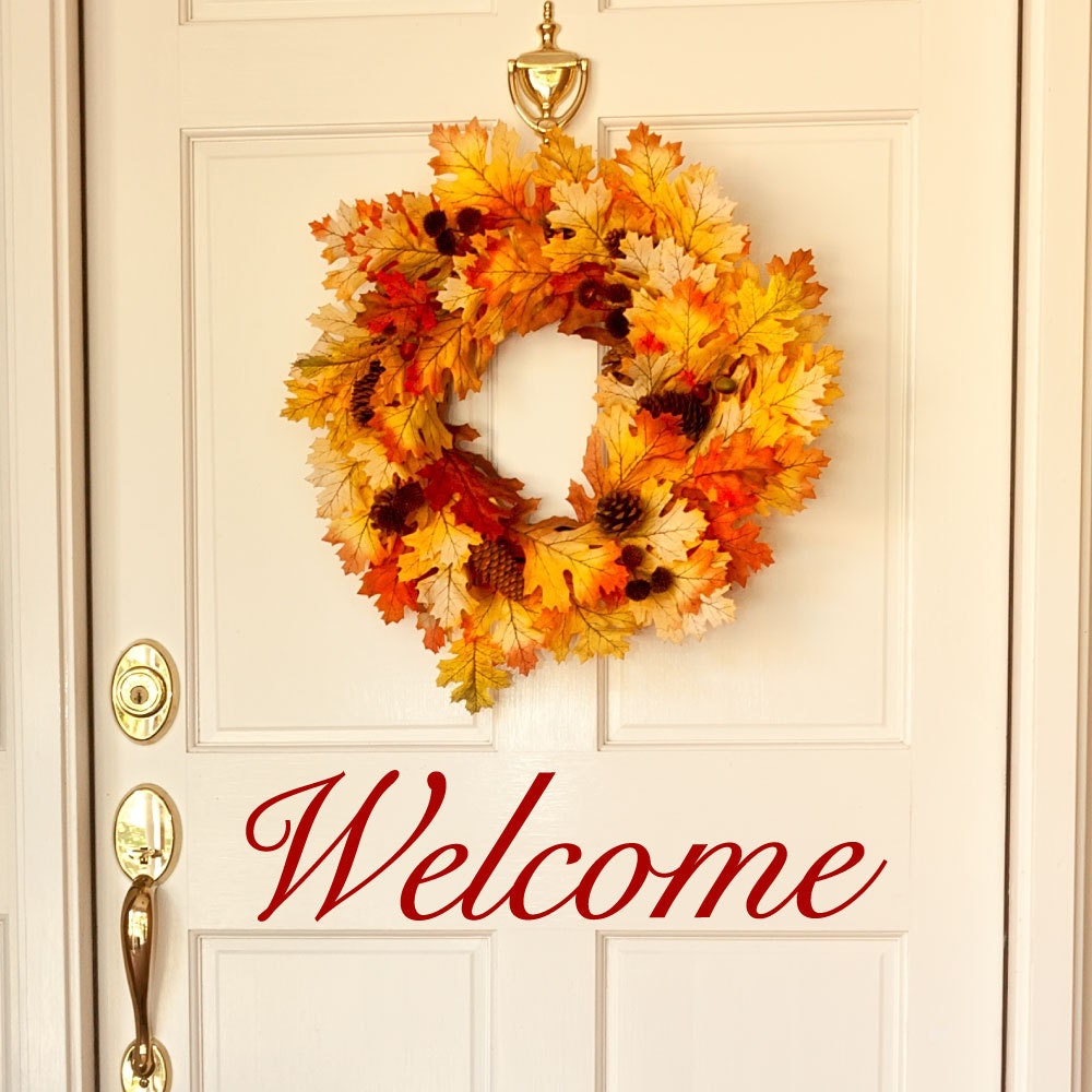 Welcome Wall Decal Door Decals Entryway Wall Decor by luxeloft