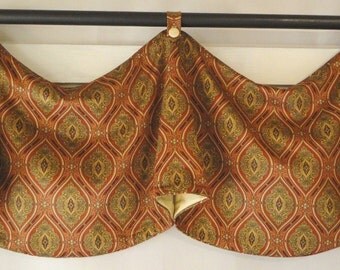 Window Treatment Valance / Pleats Swags / Piping / Lined / Interior Design MADE TO ORDER