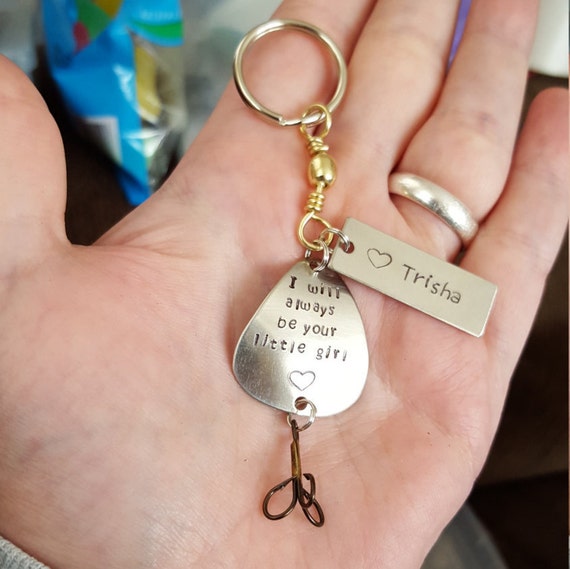 Personalized Fishing Lure Keychain With Extra by moeshandcrafted