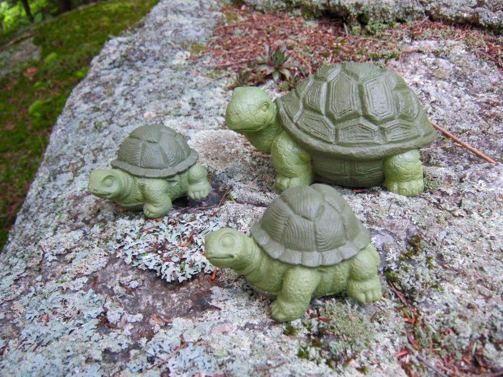 Turtle Trio Concrete Garden Statues Three Little Tortoises