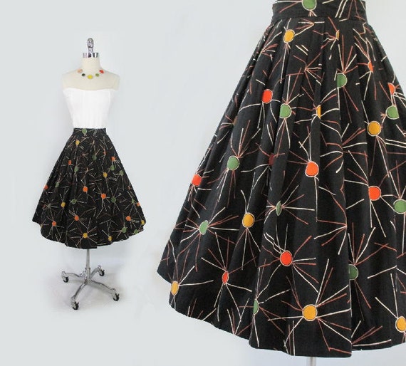 Vintage 50's Skirt 50's Atomic Starburst