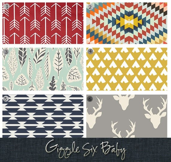 Woodlands Crib Bedding Red Navy Grey Baby Bedding Deer