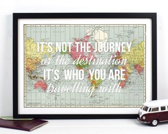 World Map, Love Quote, Wanderlust, Personalised, World Map Print, Valentines, Wedding Gift, Love, Travel, World Map Poster, Bridal Shower