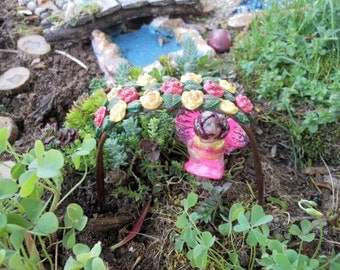 Fairy Garden Arbor/Fairy-OOAK-Polymer Clay Fairy and Arbor/Set of Arbor/Fairy-Copper Wire