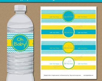 Birthday Water Bottle Labels Printable Birthday by digitalartstar