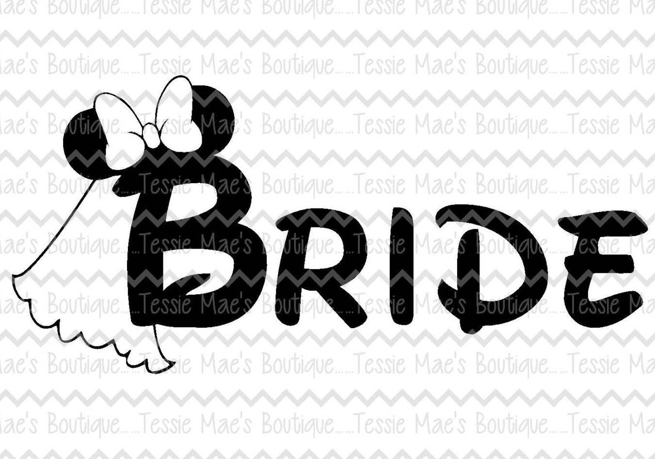 Minnie Mouse Bride Disney Bride Disney Wedding SVG DXF
