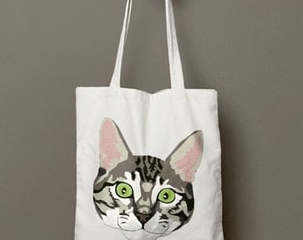Striped Tabby Cat Tote