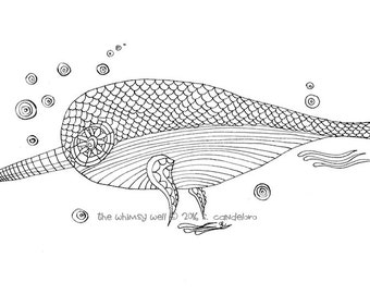 narwhal printable etsy
