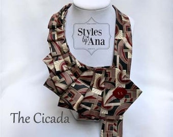 Necktie Necklace, Unique Finds, Statement Necklace, Collar, Women Fashion,Refashioned Clothing, Collar Necklace,Necktie Scarf,Fall Trends