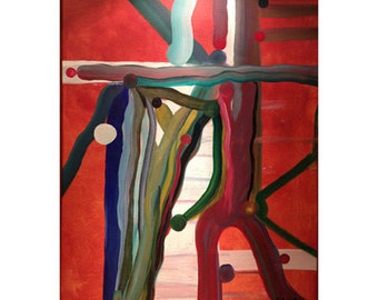 GYMNASIUM - original abstract acrylic painting on canvas