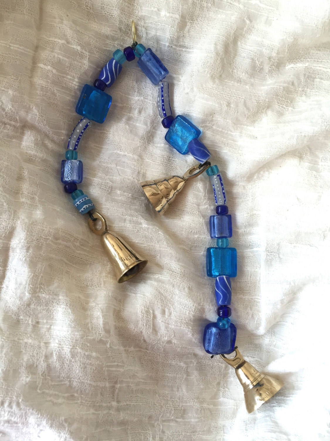 Hanging Bells String of Bells Small Brass Bells Blue Bells