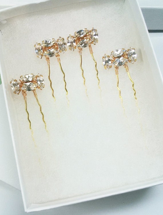 Crystal Hair Pin Silver Crystal Hair Pin by BlairNadeauMillinery