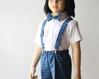 Toddler boy outfit blue Baby boy newsboy hat Blue bow tie and suspenders Infant boy shorts Ring bearer outfit blue Baby boy photo prop