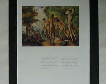 Paul Cezanne Print, Available Framed, Nude Art, Post-Impressionist Picture Post Impressionism Decor Study of Bathers Wall Art Skinny Dipping