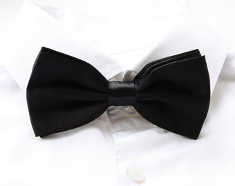 Groom's Bowtie, Black Bowtie For The Groom, Men's Gift, Groom's Tie, Groom's Gift, Light Orchid Wedding Bowtie, Satin Bowtie