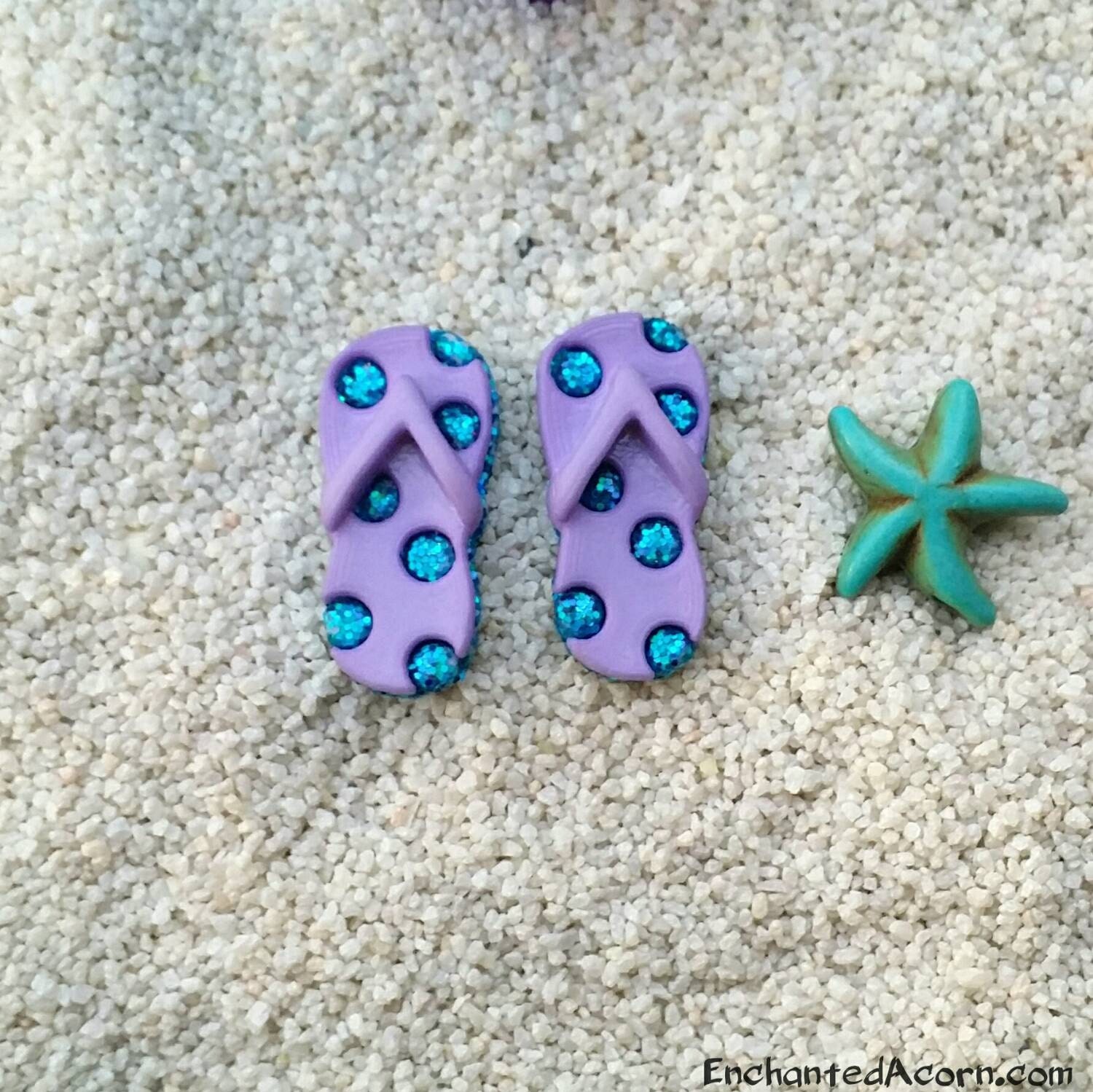 Miniature Flip Flops Sandals & Starfish Set for Beach Themed