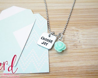 Choose Joy Necklace | Daily Reminder | Inspiration | Hand Stamped