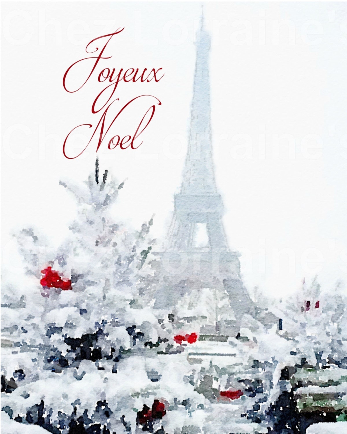 Зимний Париж новогодний