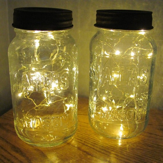 Mason Jar Battery Operated String Lights Lantern Square Mason