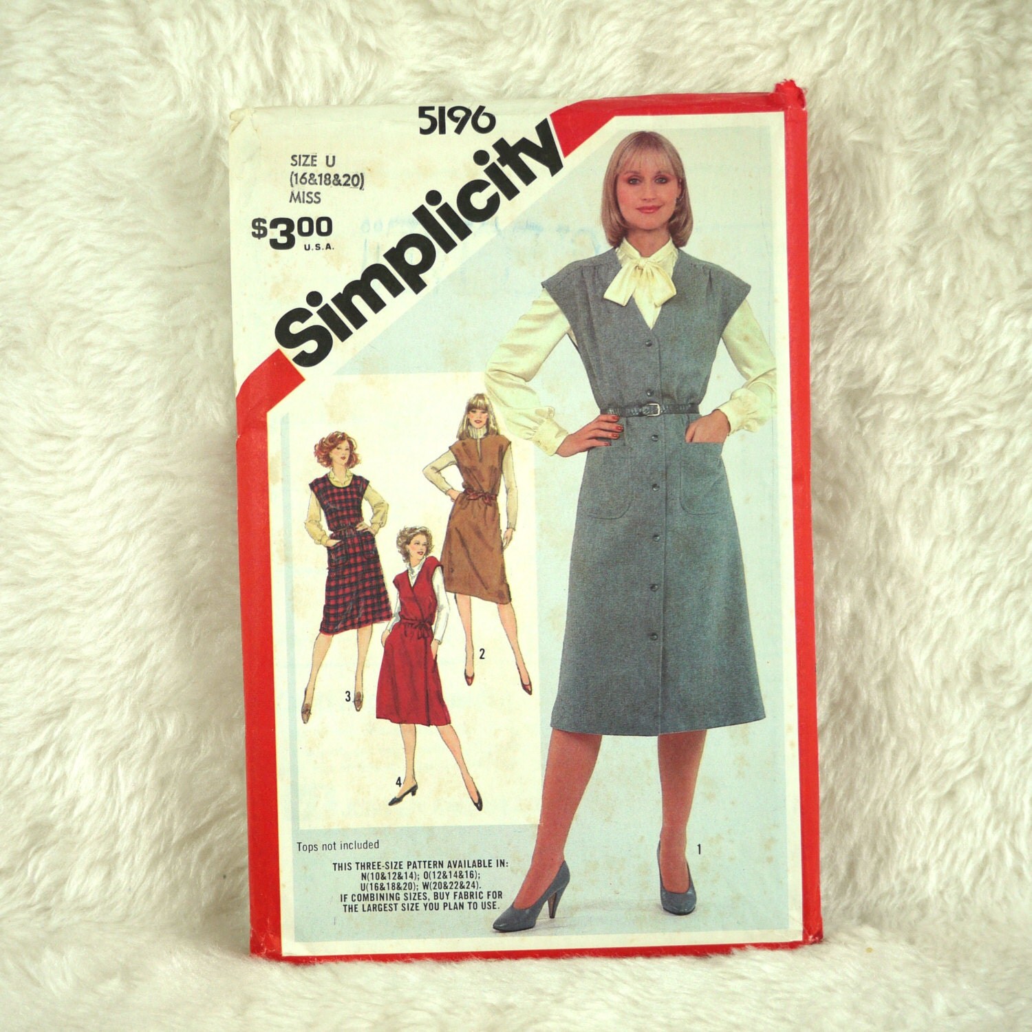 Jumpers L XL Simplicity 5196 Pattern for Women Front Wrap