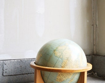SALE - Vintage Weber Costello Semi-Contour Political-Physical 16 Inch Globe - Vintage Weber Costello World Globe - Vintage Desk Globe